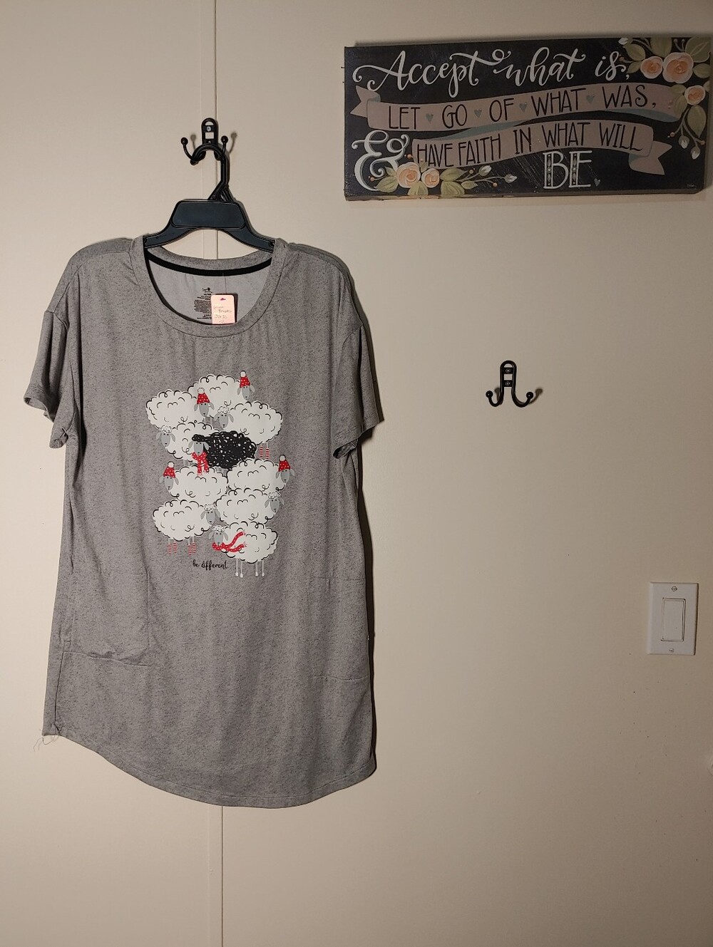 Like New Secret Treasures Small Medium Adorable Gray Sheep Night Shirt.